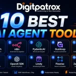 Modern featured image showcasing the 10 best AI agent tools for production systems in 2026 including LangGraph, n8n, PydanticAI, CrewAI, Dify, Flowise, OpenAI SDK, Gumloop, Lindy, and Zapier Central.