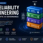 AI Reliability Engineering architecture diagram showing the A-G-E-S Framework with Access, Goal, Execution, and Supervision layers for autonomous AI governance using MCP security and OPA policies
