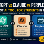 ChatGPT vs Claude vs Perplexity comparison for students showing best AI tools for studying and research