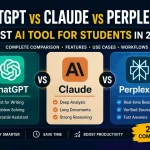 ChatGPT vs Claude vs Perplexity comparison for students showing best AI tools for studying and research